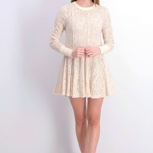 Free People Coffee In The Morning Lace Mini Dress
